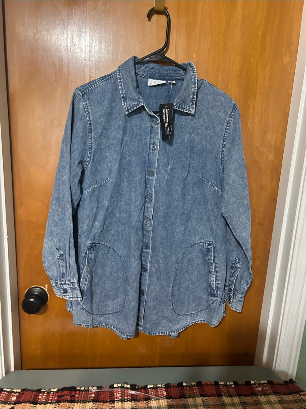 Joan Rivers Petite Medium Blue Denim Shirt Jacket